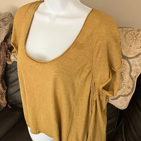 WE THE FREE - Short Sleeve Loose Fit Boxy Tee (Mustard) - Picture 2 of 4